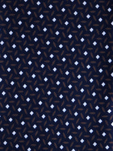 Cravatta blu/grigio 3 Pieghe DEBHORA in seta raso stampata